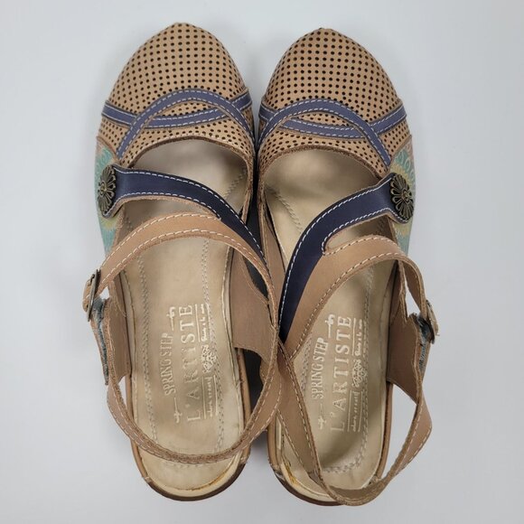 L'Artiste Spring Step Parkway Women's Multicolor Leather Sandals US Se 5.5 EU 36 - Picture 5 of 8